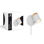 D'Lite Wall Light Beitem Frosted White FSC Wood | Suitable For 1x GU10